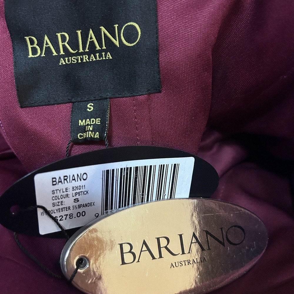 BARIANO Ponte Jersey Knit Sangria One Shoulder Gown Formal Cocktail Maxi Dress - Picture 14 of 16